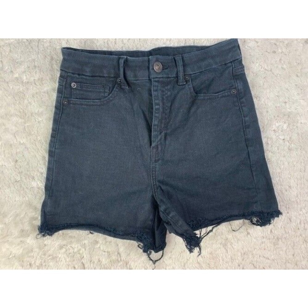 American eagle Size 6 Curvy High Rise Shortie Black Stretch Denim Jean